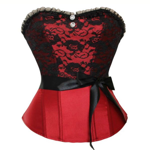 Corselet com Busto em Renda Vermelho