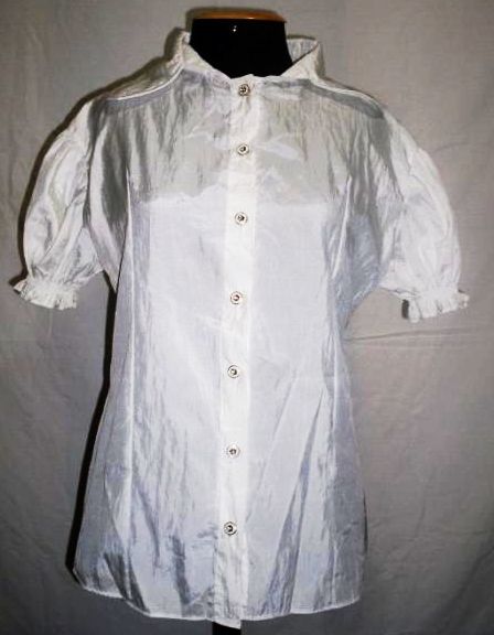 Camisa Feminina Acetinada Manga Franzida
