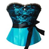 Corselet com Busto em Renda Azul
